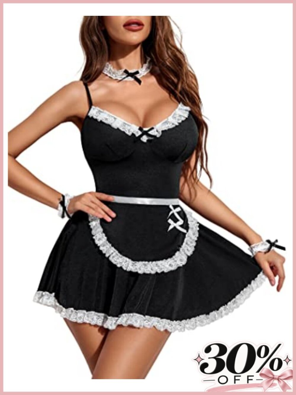 Avidlove French Maid Costume Set Lace Cosplay Lingerie